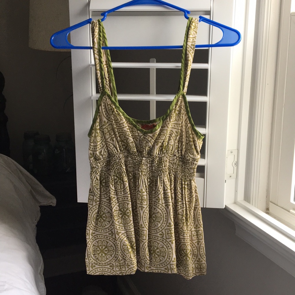 Free People green pattern tank top
